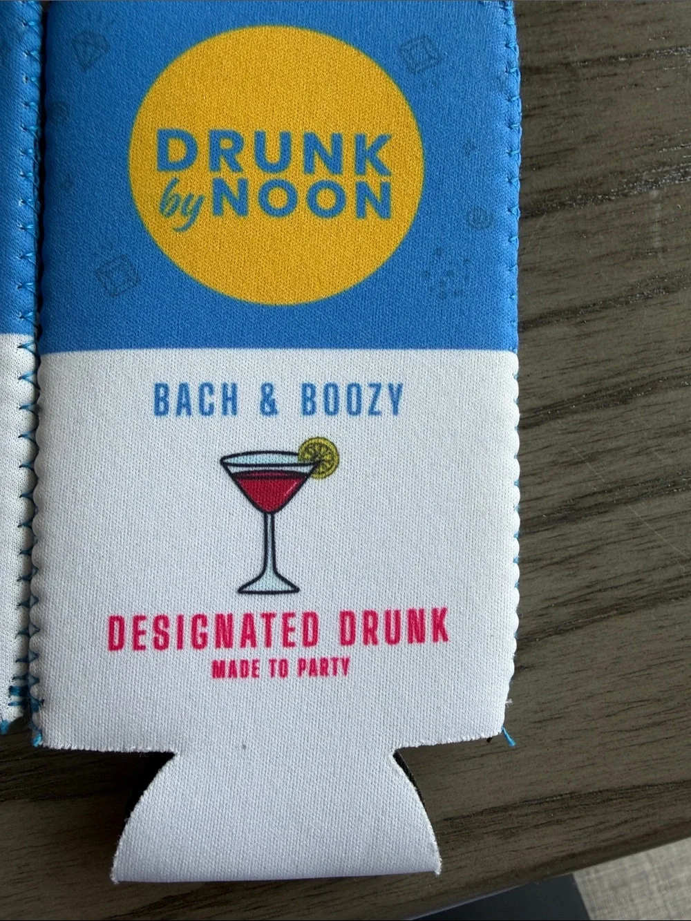 Drunk by Noon Blue Can Cooler Sleeves - 7-Pack Bachelorette Party Favors NWOT